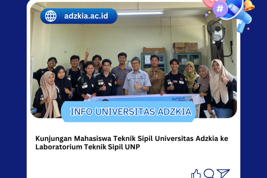 Kunjungan Mahasiswa Teknik Sipil Universitas Adzkia ke Laboratorium Teknik Sipil UNP